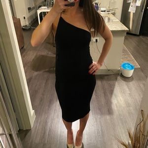 NWT One shoulder black dress